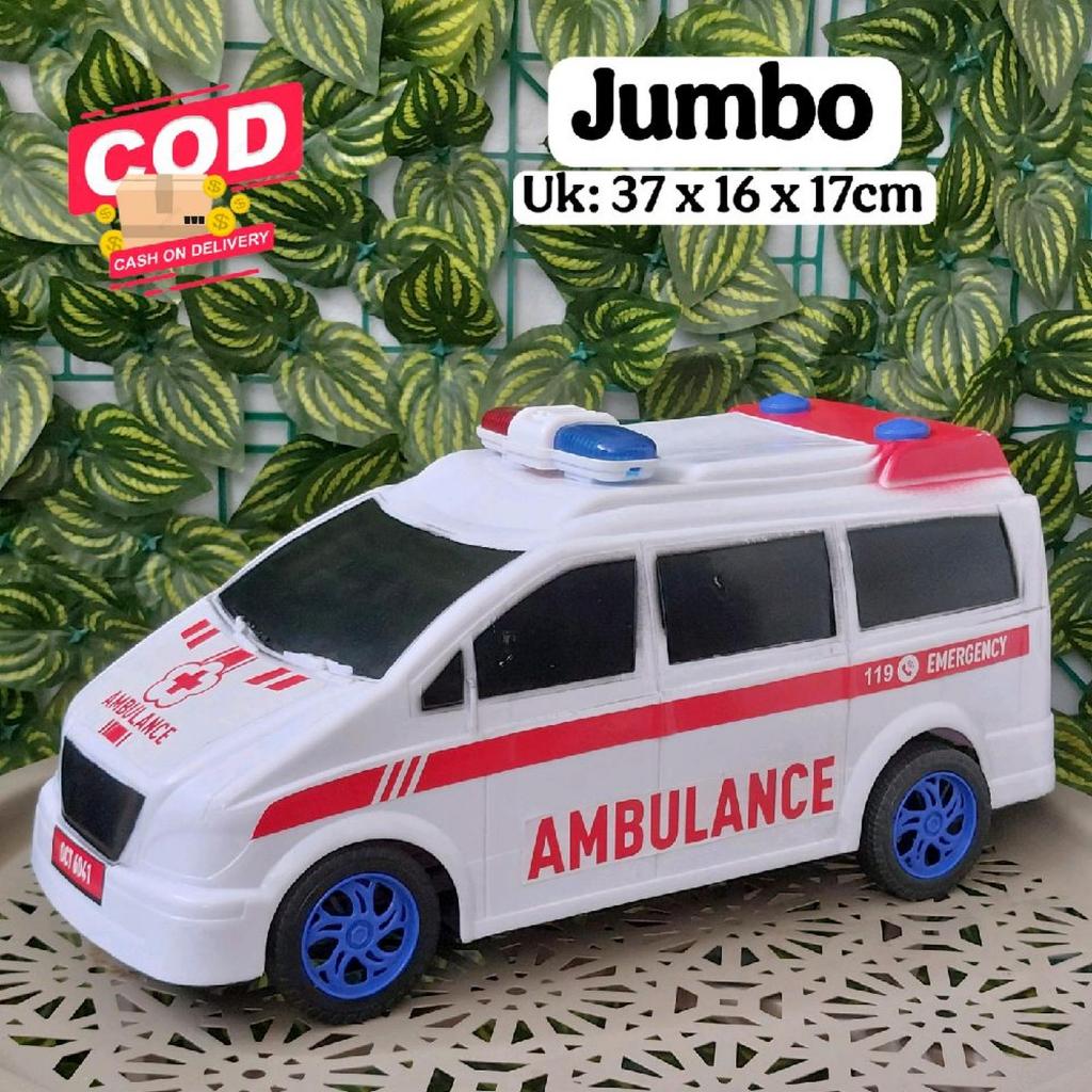 Mainan Mobil Ambulan Dorong Manual Mobil Mobilan Ukuran Besar