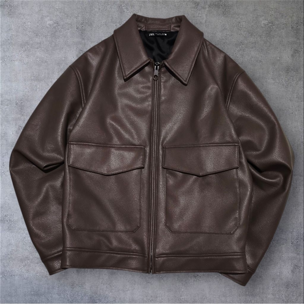 jacket kulit pilot luxury by Zara scn brand original