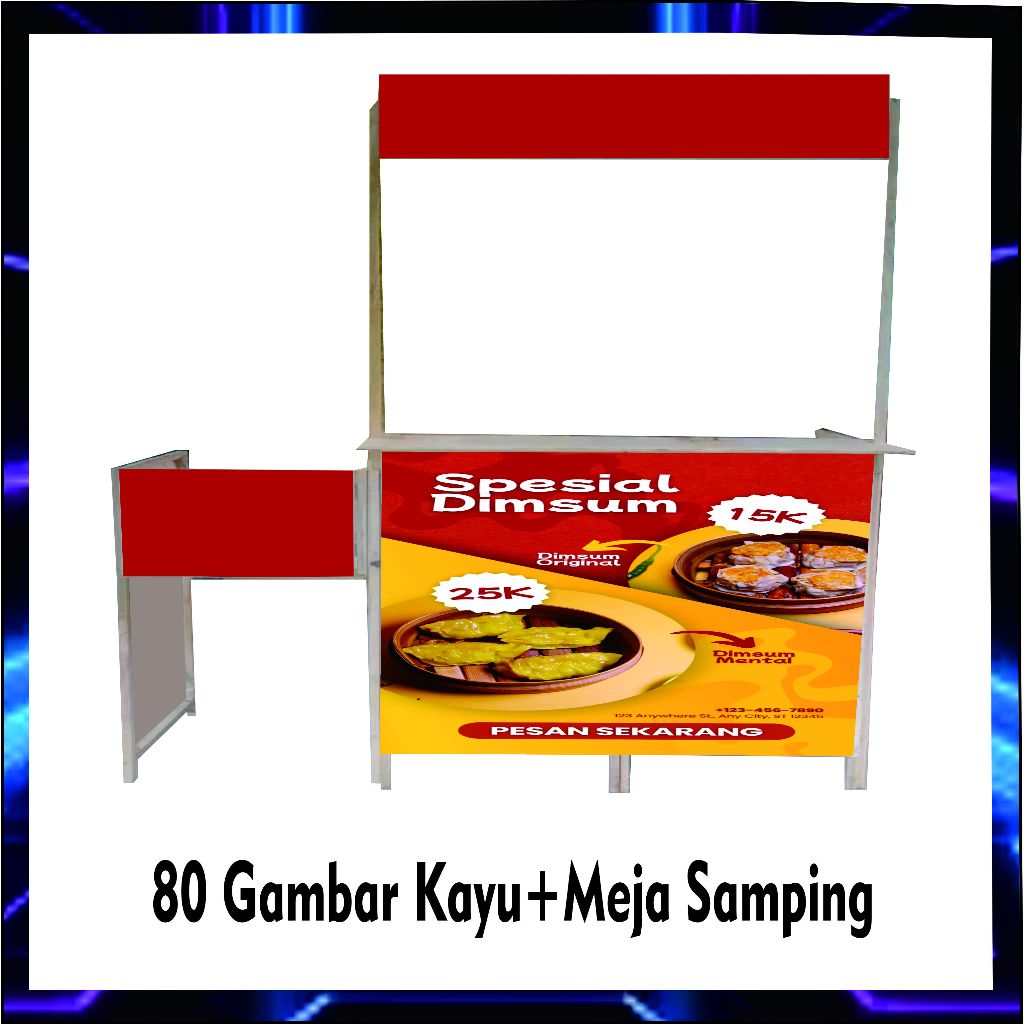 Booth Portable Kayu/ Booth Portable / Gerobak Kayu/ Gerobak Murah/ Gerobak Promo/ Gerobak Lipatt