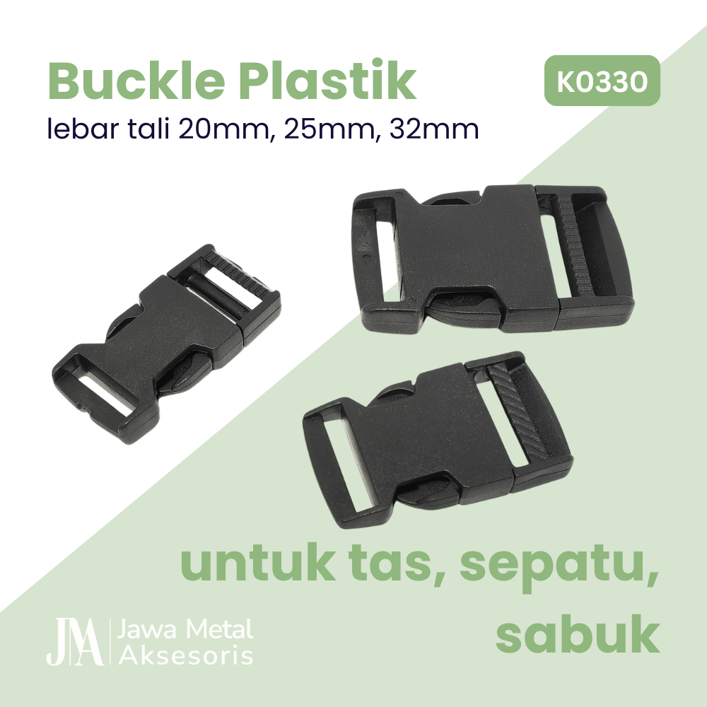 Kunci Sodok Buckle Plastik untuk Tas Gesper Acetal Slop Slot Warna Hitam 20mm 25mm 32mm K0330
