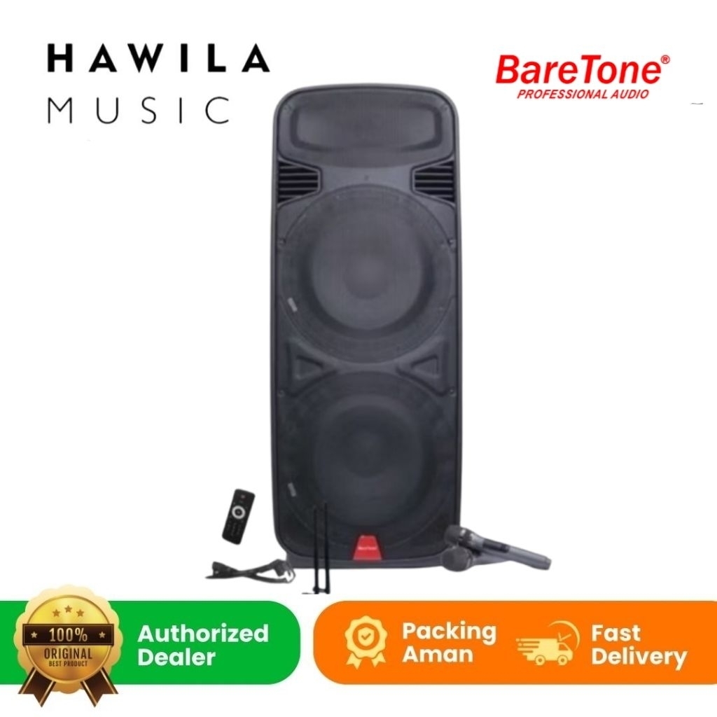 Baretone Speaker Portable Baretone PM215 Double 15 Inch 2way 1000watt ORIGINAL