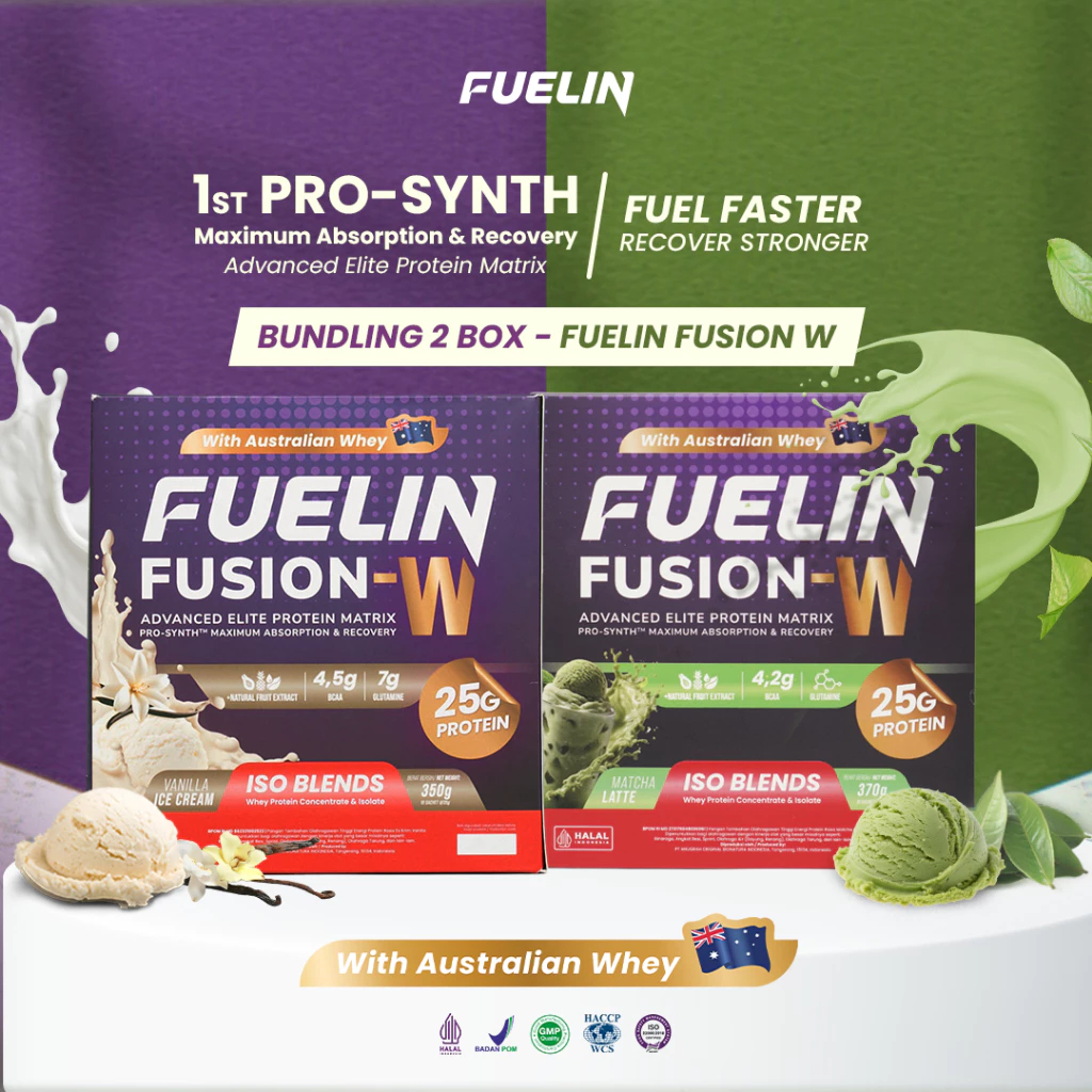 FUELIN - Susu Protein Vanilla Matcha Fusion W Instan Sameday Surabaya