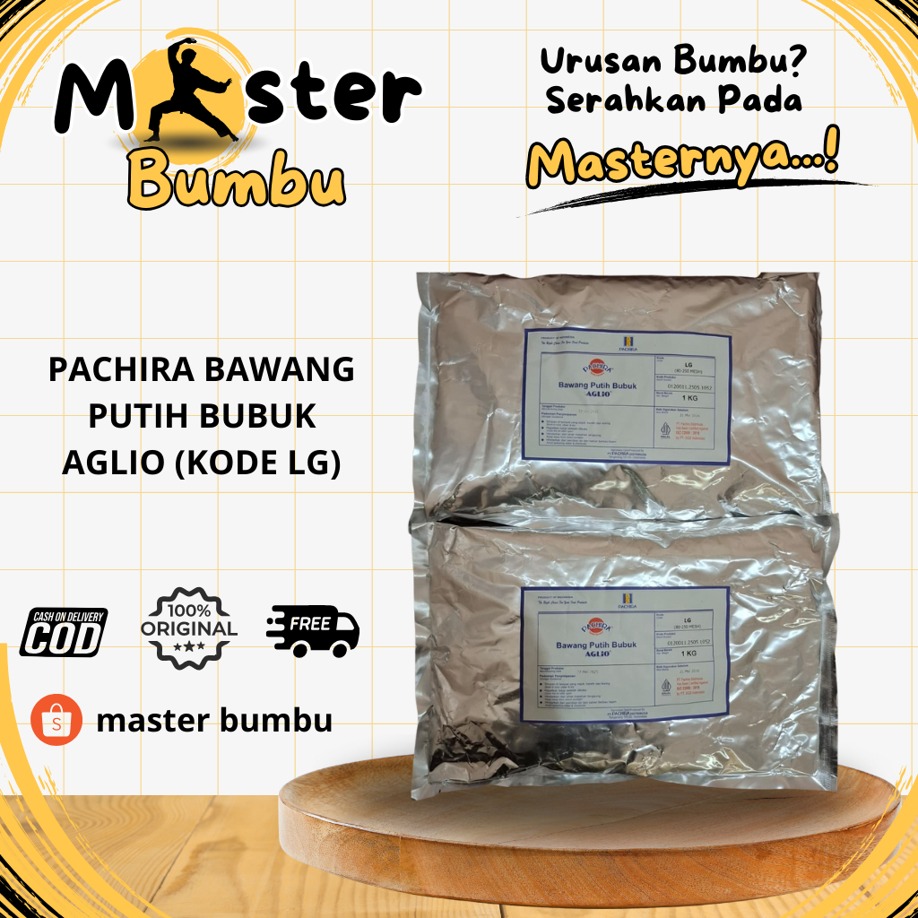 Pachira Bawang Putih Bubuk Aglio LG 1Kg | Garlic Powder LG Grade TERMURAH | Master Bumbu