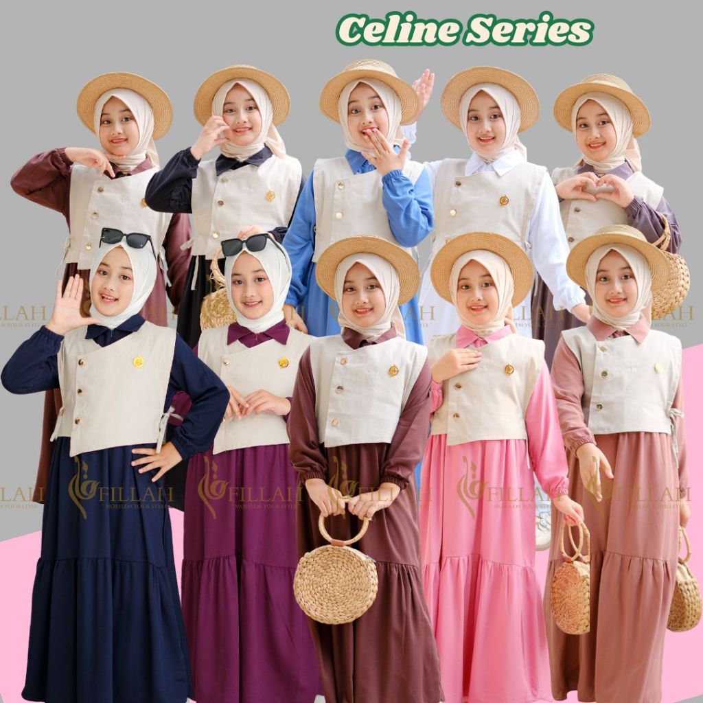 Gamis Anak Perempuan Rayon Twill Premium Mix Rompi Cotton Gamis Anak Remaja Terbaru Lebaran 2026