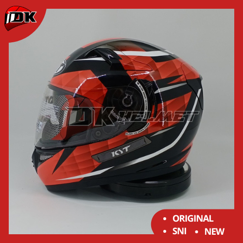 Helm Full Face KYT K2R K2 Rider Diamond Black Red Double Visor Merah Hitam Original Murah Helm Touri