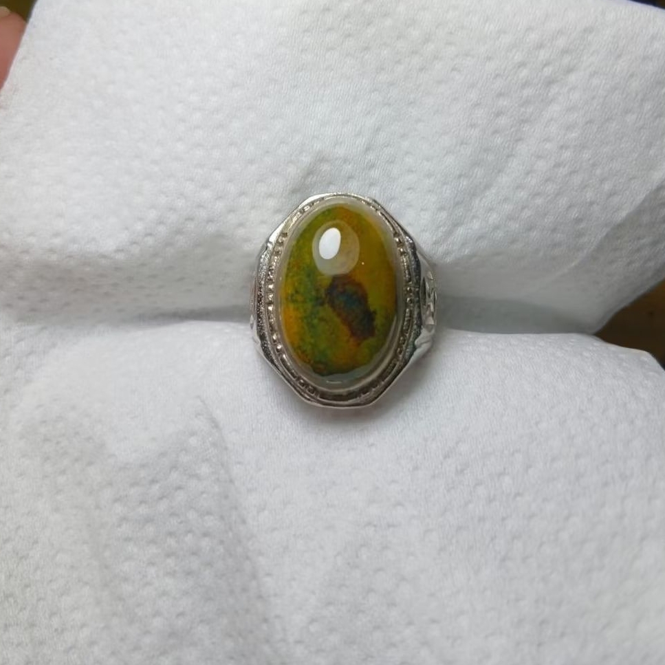 Cincin batu bacan kembang natural