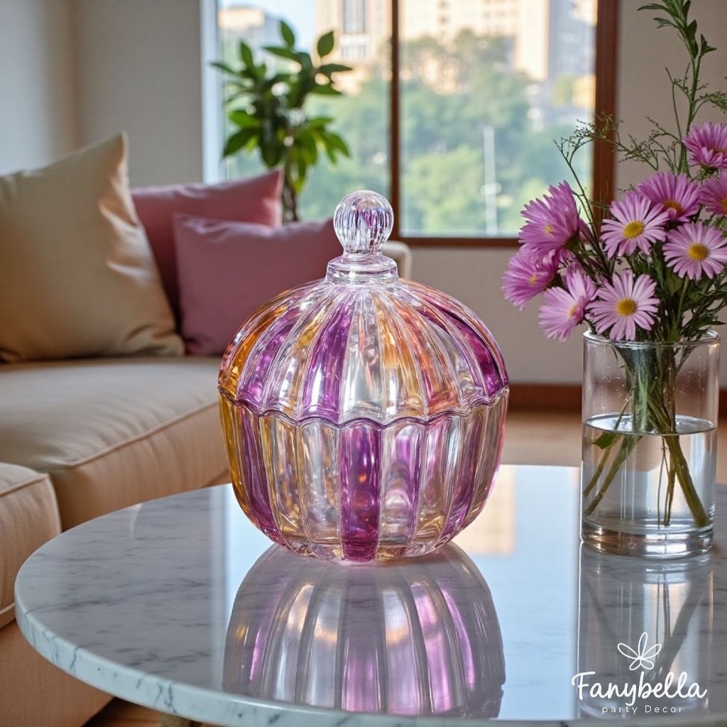 Toples Kristal SOGA Putih Merah Kuning Ungu Kaca Bening Keramik Kaca Mewah Import Dekorasi Rumah