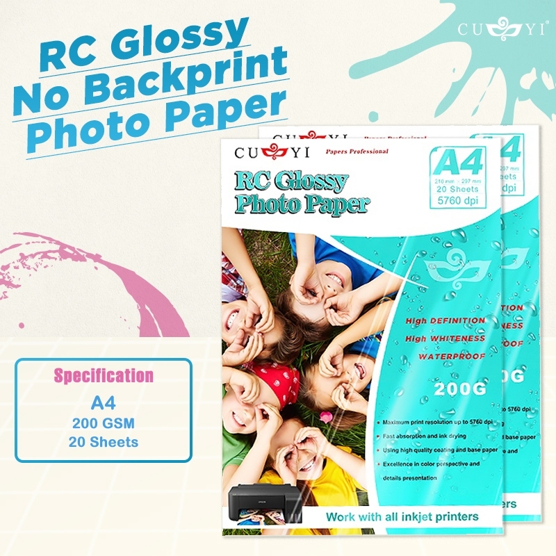 CUYI Kertas Foto RC Glossy Tahan Air 200G A4