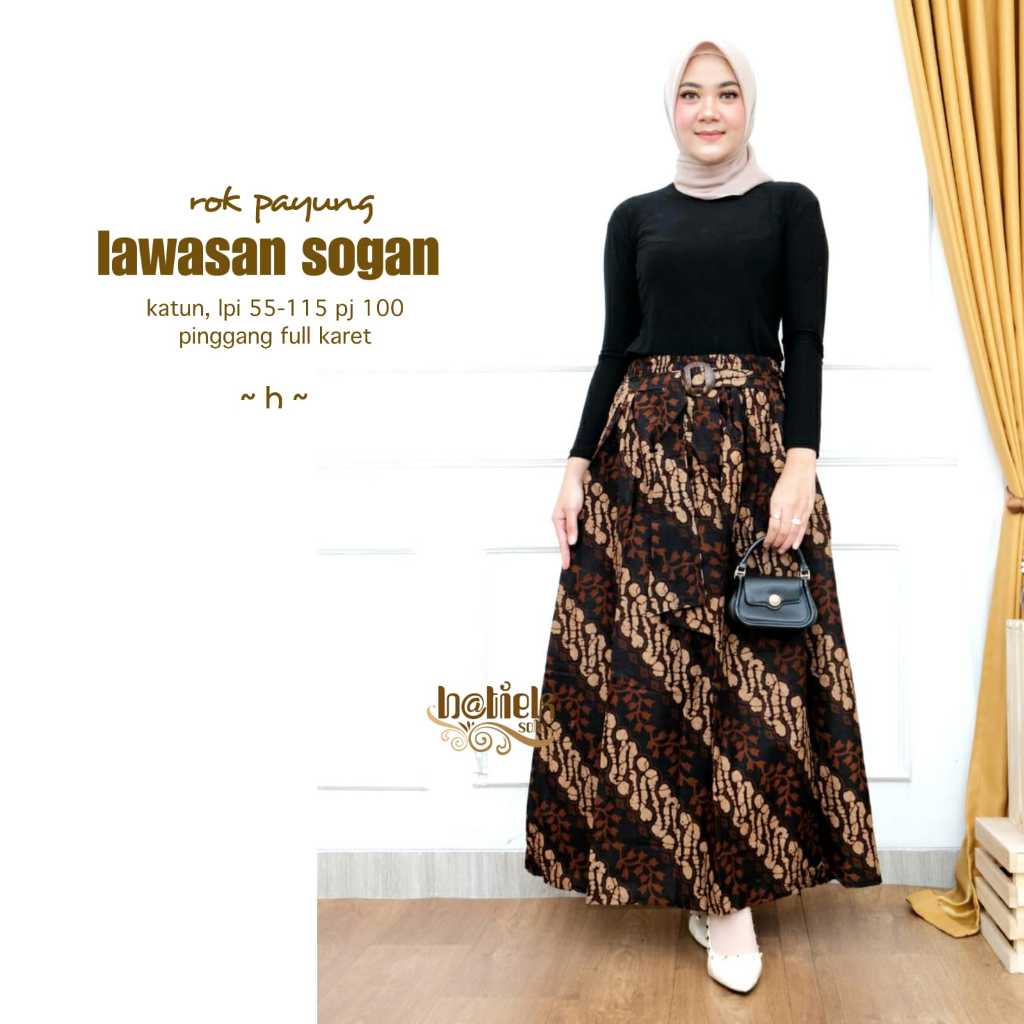 Rok Payung Lawasan Sogan Bawahan Batik Wanita Rok Batik Katun Premium