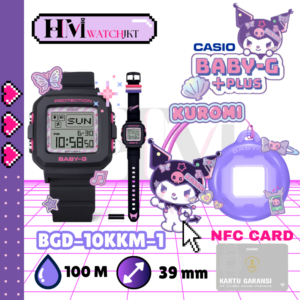 CASIO BABY-G BGD-10KKM-1DR KUROMI Jam Tangan Wanita Original Digital Antiair LIMITED EDITION BGD-10K
