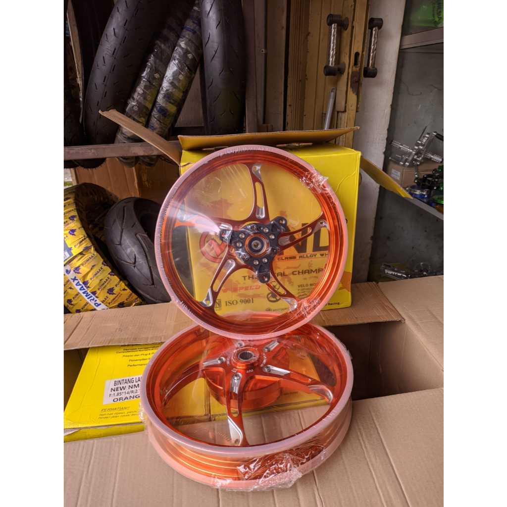 VELG VND RACING NEW SPEED BINTANG LAUT OREN ORANGE AEROX NEW AEROX OLD  RING 14 185 215 RING 14 AERO