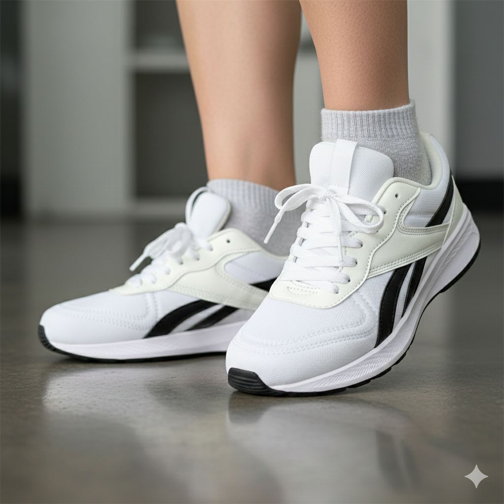 sepatu sneaker reebok hitam putih