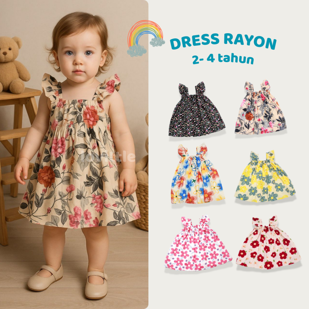 Dress Anak Bayi Perempuan Rayon Terlaris Daster Anak Perempuan Dress Loly - Lovittle