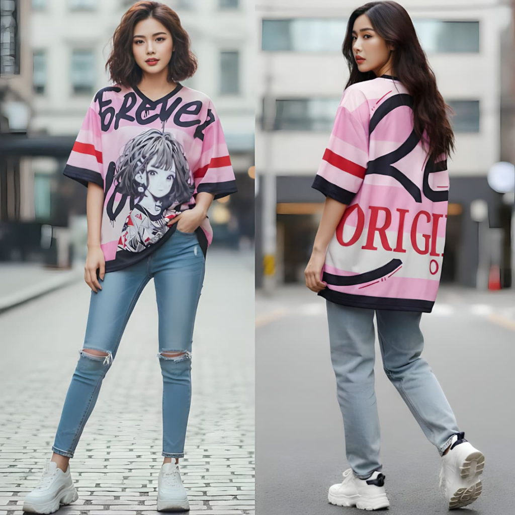 REVA KAOS BASEBALL PRIA & WANITA OVERSIZE LINGKAR DADA 120 PANJANG 75 BAHAN JERSEY