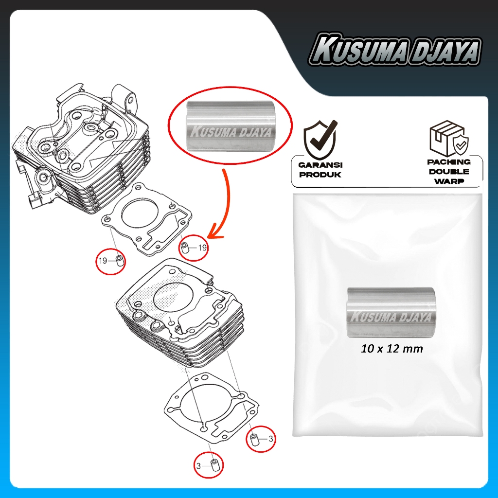 PIN DOWEL BOSH BLOK HEAD BORING VERZA CRF 150 SATUAN 10X12MM