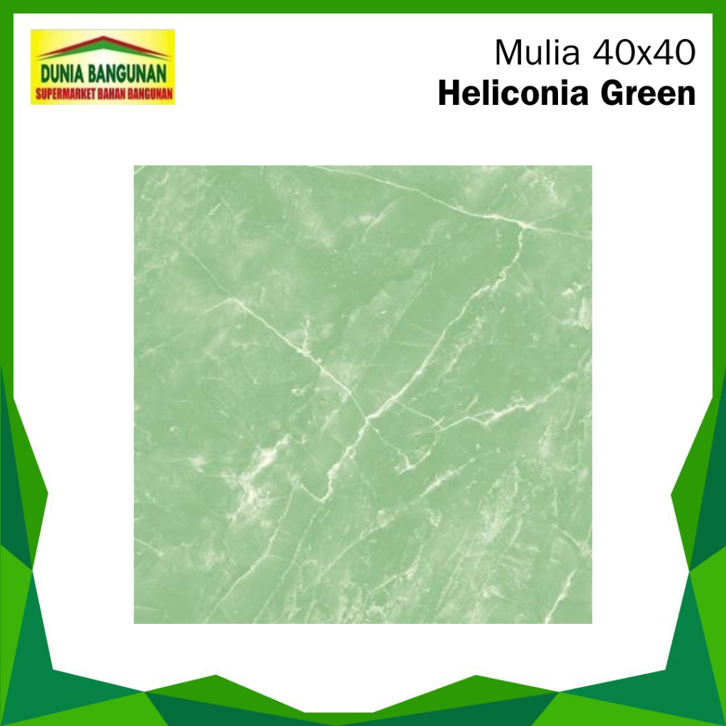 Keramik 40x40 Lantai Mulia Heliconia Green Keramik Glossy Marble Hijau
