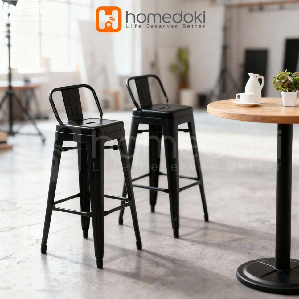 Homedoki  Kursi Bar Minimalis/Kursi Cafe/Kursi Besi/Kursi Makan