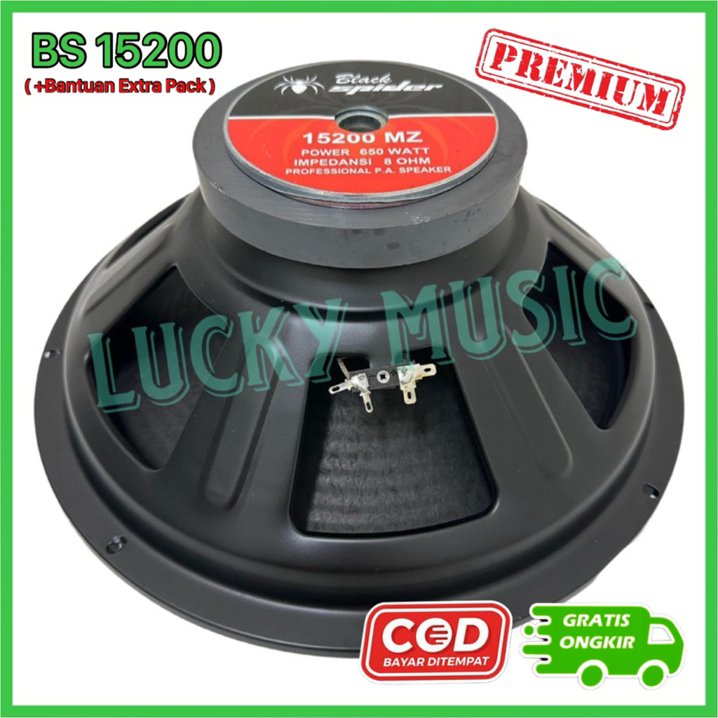 Speaker Black Spider 15 Inch 15200 MZ 15200MZ Original BS 15200 bs 15200 bs15200