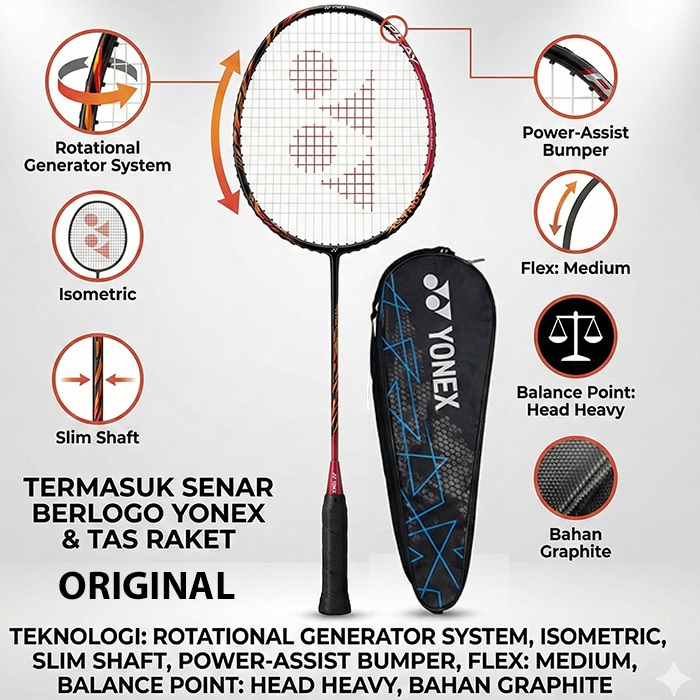 Raket Badminton Yonex ASTROX 99 PLAY Original Head Heavy Balance untuk Serangan GRATIS cover