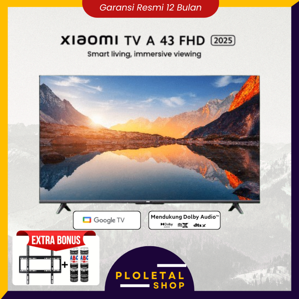 Xiaomi Google TV 43" A 2025 FHD 60Hz HDMI Dolby Audio DTS:X Smart TV 43Inch Televisi 43 Inch TV Digi