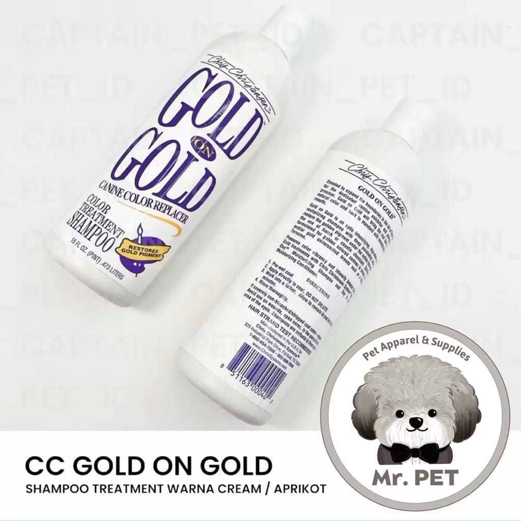 CHRIS CHRISTENSEN DOG SHAMPOO GOLD ON GOLD APRICOT POODLE SHAMPOO ANJING