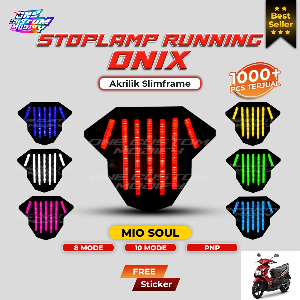 STOPLAMP RUNNING MIO SOUL LAMPU LED REM BELAKANG TAILIGHT MOTOR VARIASI ONE CUSTOM MODIFY
