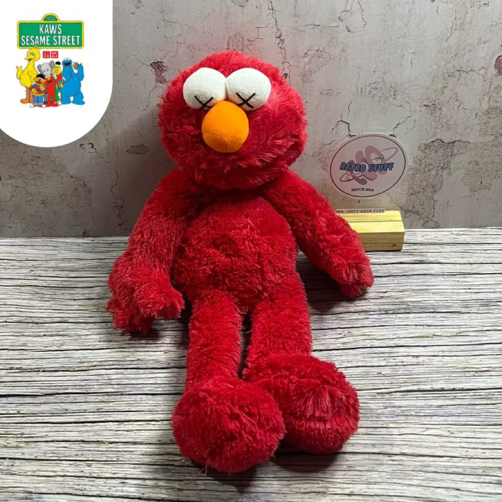 Boneka Elmo Kaws Sesame Street Uniqlo 48 Cm Original
