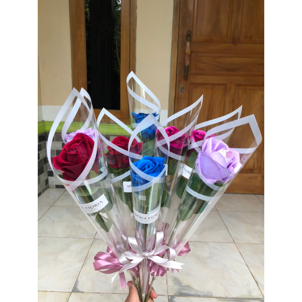 Single Flower | Mawar 1 Tangkai | Buket Single Rose | Buket Satuan | Bunga Mawar 1 Tangkai