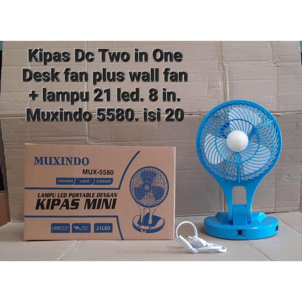 Kipas Angjn Meja Portabel Muxindo MUX -5580 original 100%  II Kipas Angin Mini dengan lampu LED Port