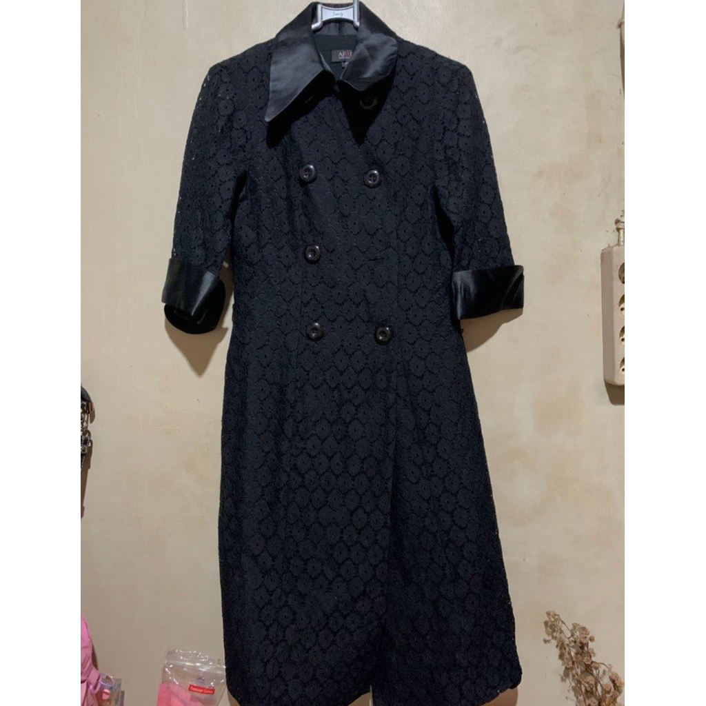 AFAF blazer midi dress hitam
