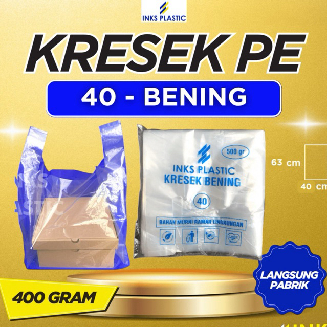 KRESEK PE BENING 40 KANTONG BENING TRANSPARAN TEBAL