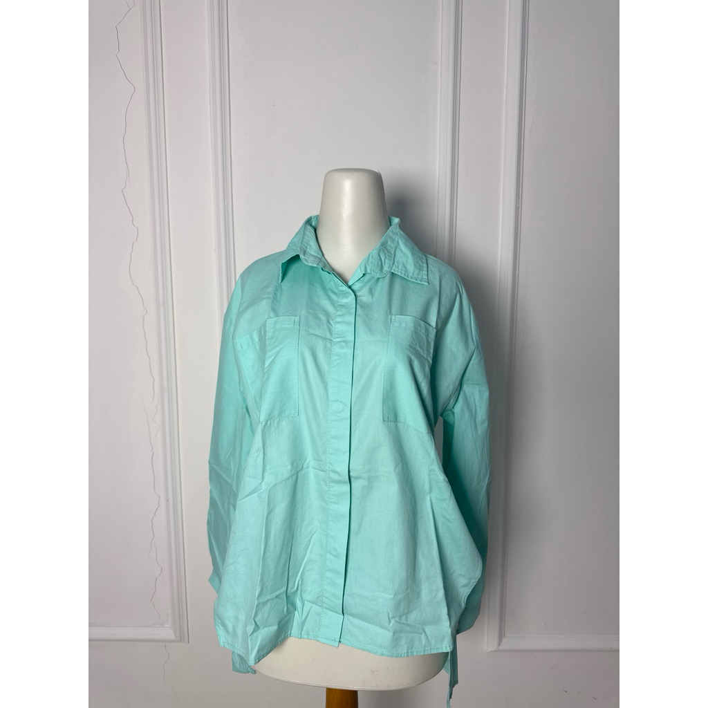 kemeja wanita tosca/biru/hijau