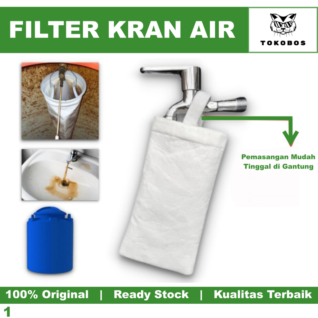 Filter Air Kran Kamar Mandi Kain Bak Toren Saringan Bag Penjernih Air Keran Keruh Kotor Berkarat Bau