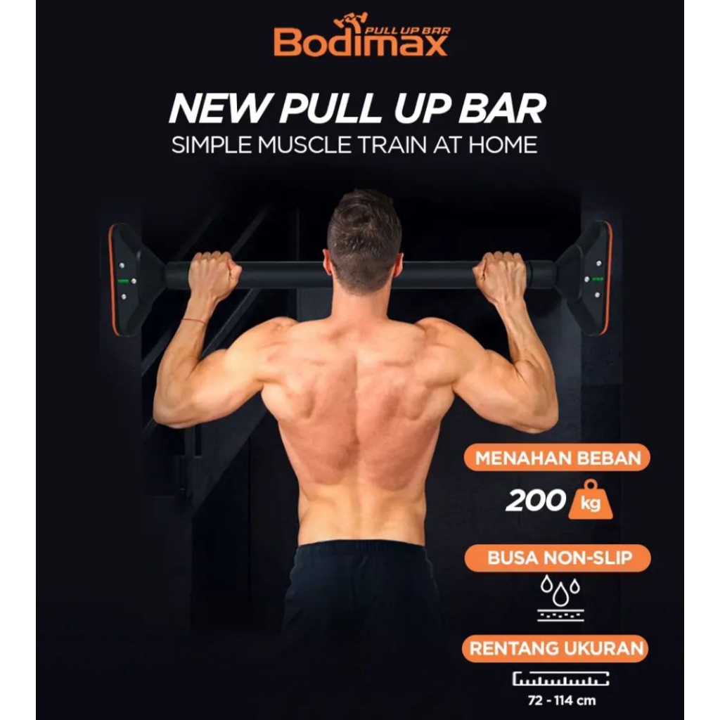 Bodimax Pull-up Bar Alat Fitness Alat Olahraga Indoor Sit Up Pintu Besi Pull Up
