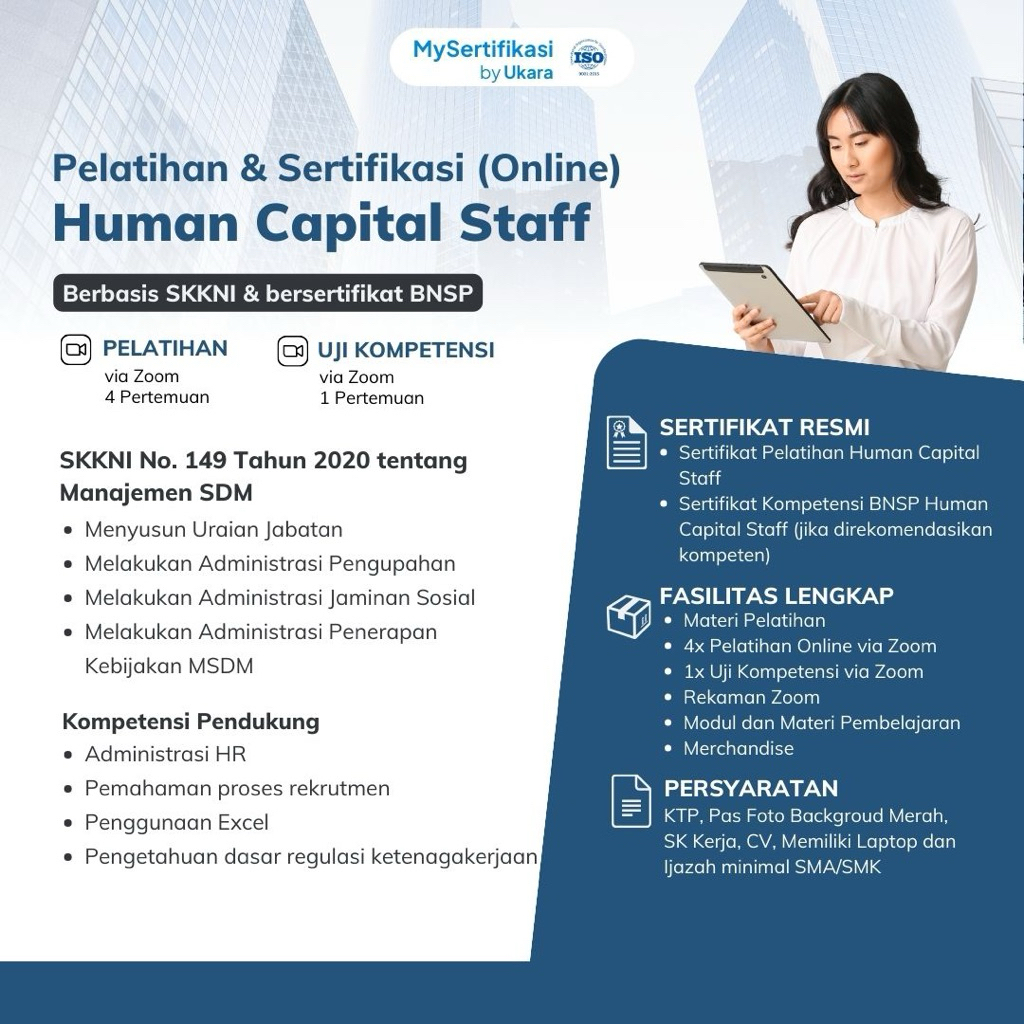 Pelatihan & Sertifikasi BNSP Human Capital Staff - Online