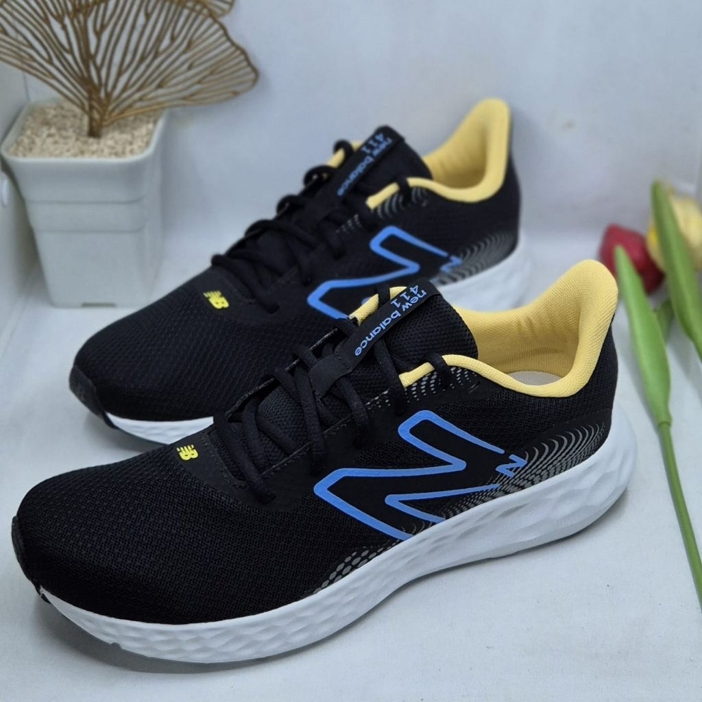 SEPATU NB 411 RUNNING SHOES MENS ORIGINAL SEPATU LARI PRIA HITAM