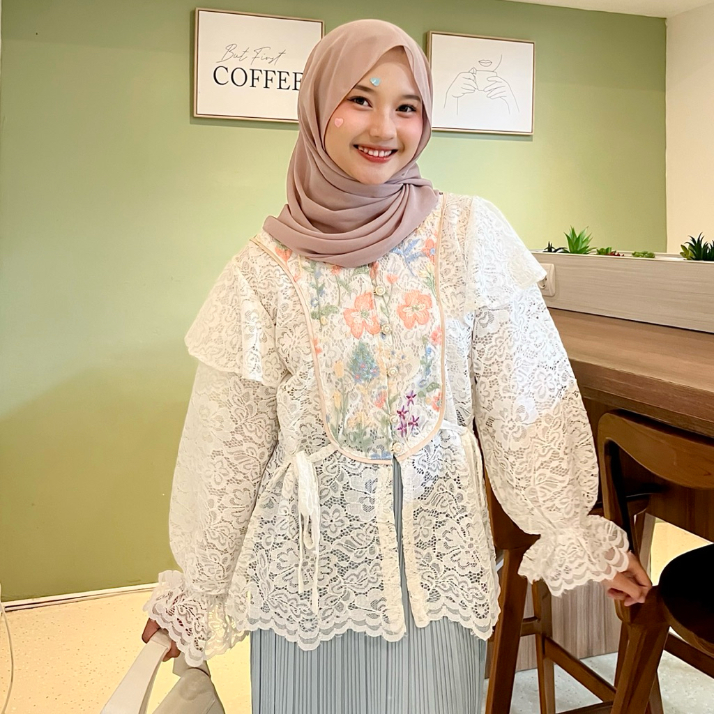 KIMI OUTER | Outer Brukat Tile | Blouse Lebaran | Baju Kondangan | Outer Tile Garden