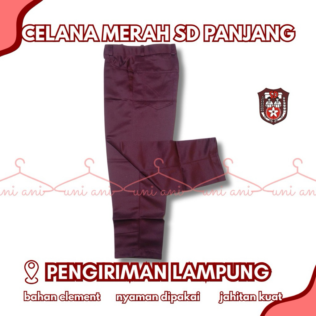CELANA PANJANG SERAGAM SD MERAH PUTIH LAKI LAKI PREMIUM BAHAN ELEMENT PREMIUM