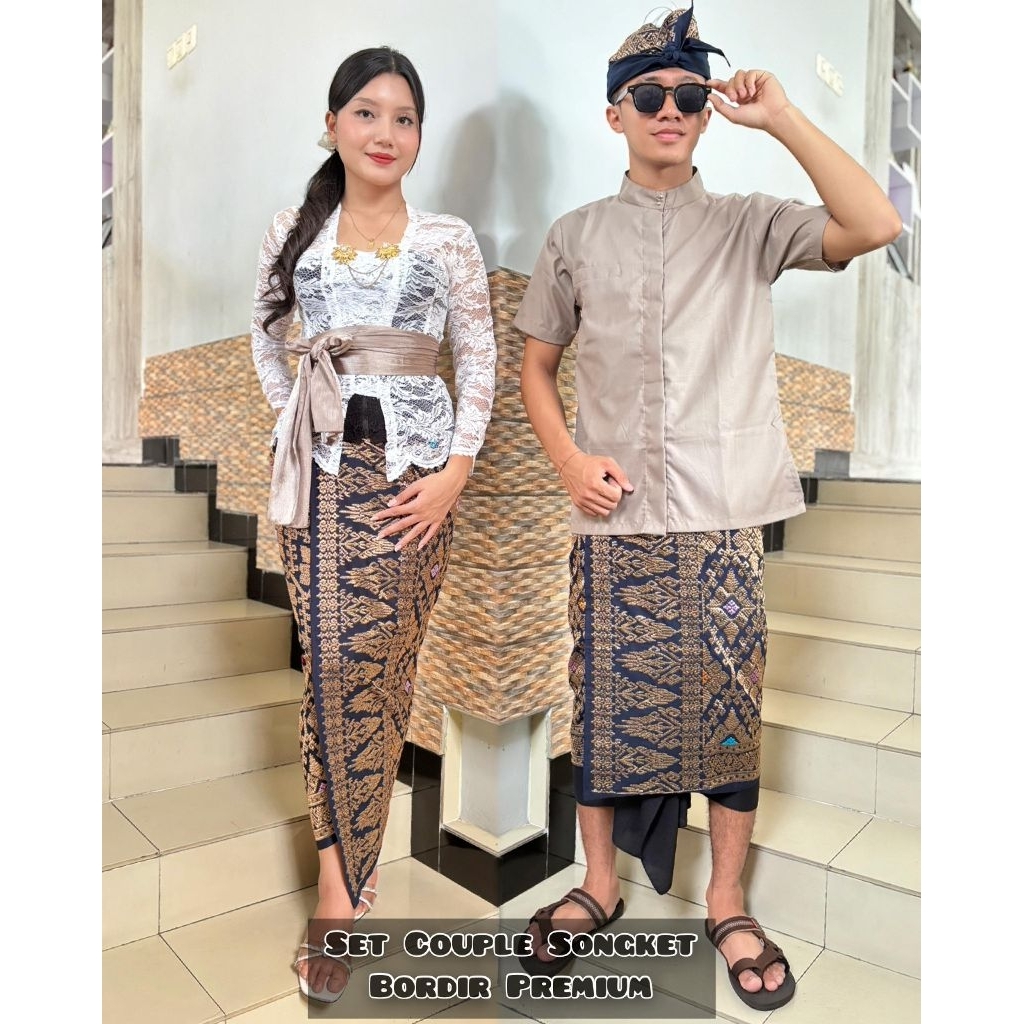 set couple bordir songket bali // kamen saput udeng