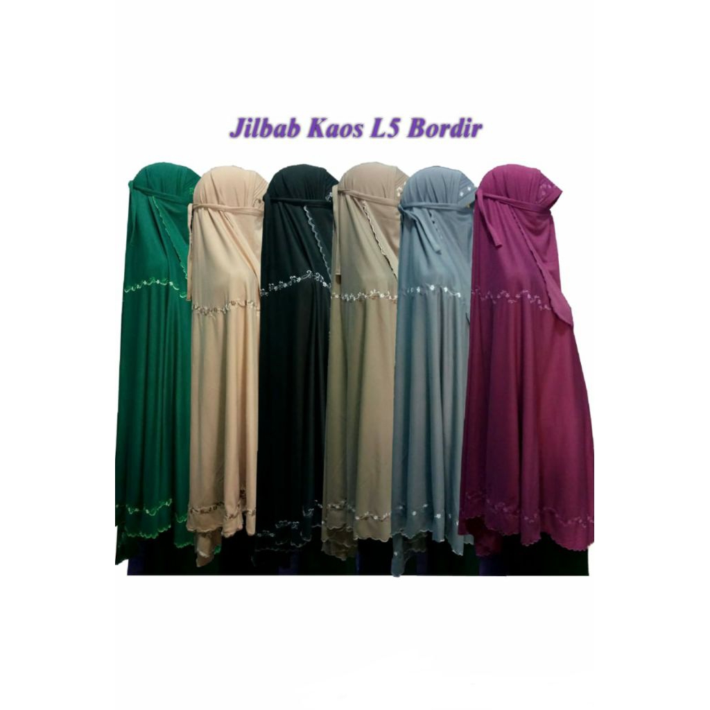 Jilbab Kaos Bordir Selutut free cadar tali
