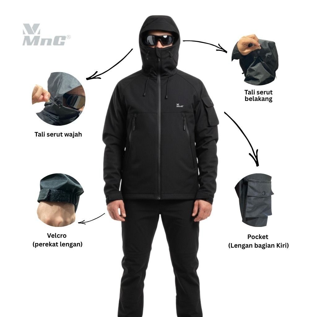 MnG Jaket Gorpcore Pria Wanita Waterproof Windproof Jaket Outdoor Gunung