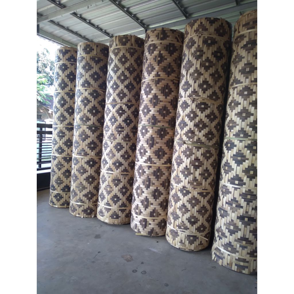 Anyaman Bambu / Tabag / Bilik / Kepang / Gribig / Gedeg Motif Untuk Dekorasi Pagar, Gazebo, Plafor R