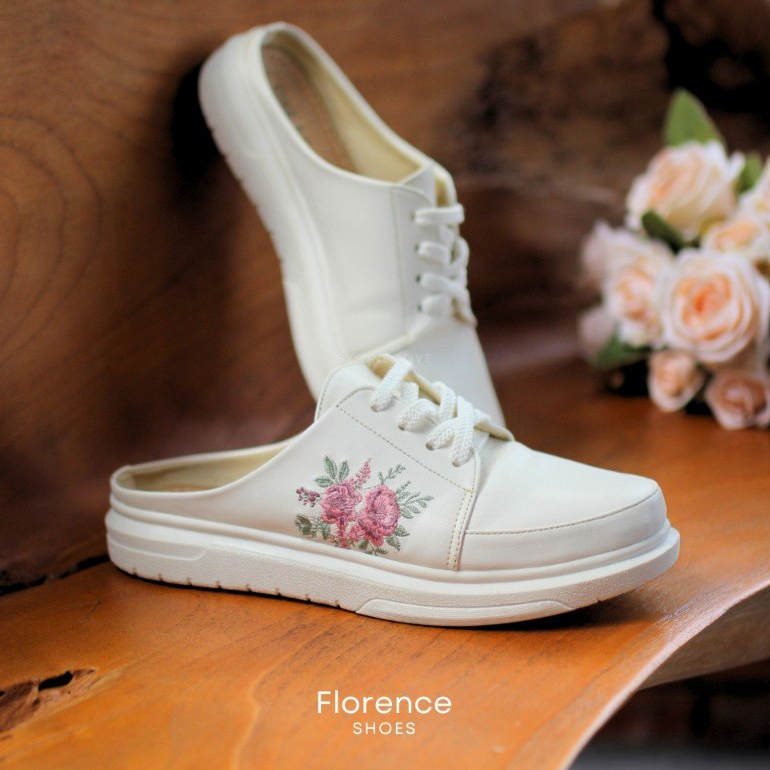 One Love FLORENCE SHOES sepatu sendal sneakers wanita model selop style korea tinggi hak 3 cm