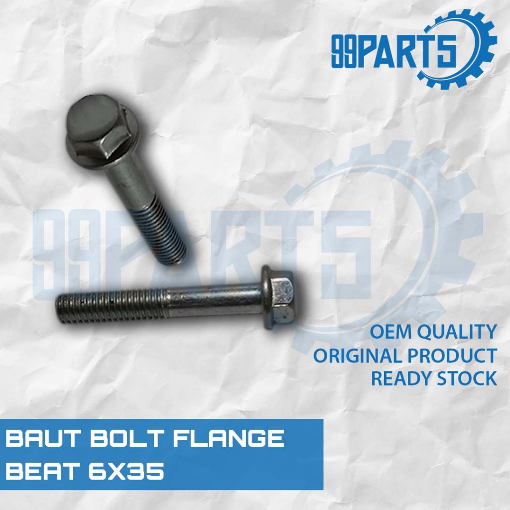 Baut Topi M6 Blok Mesin CVT Honda Beat ESP Genio Sonic CBR 150 250RR Original | Bolt Flange 6x35