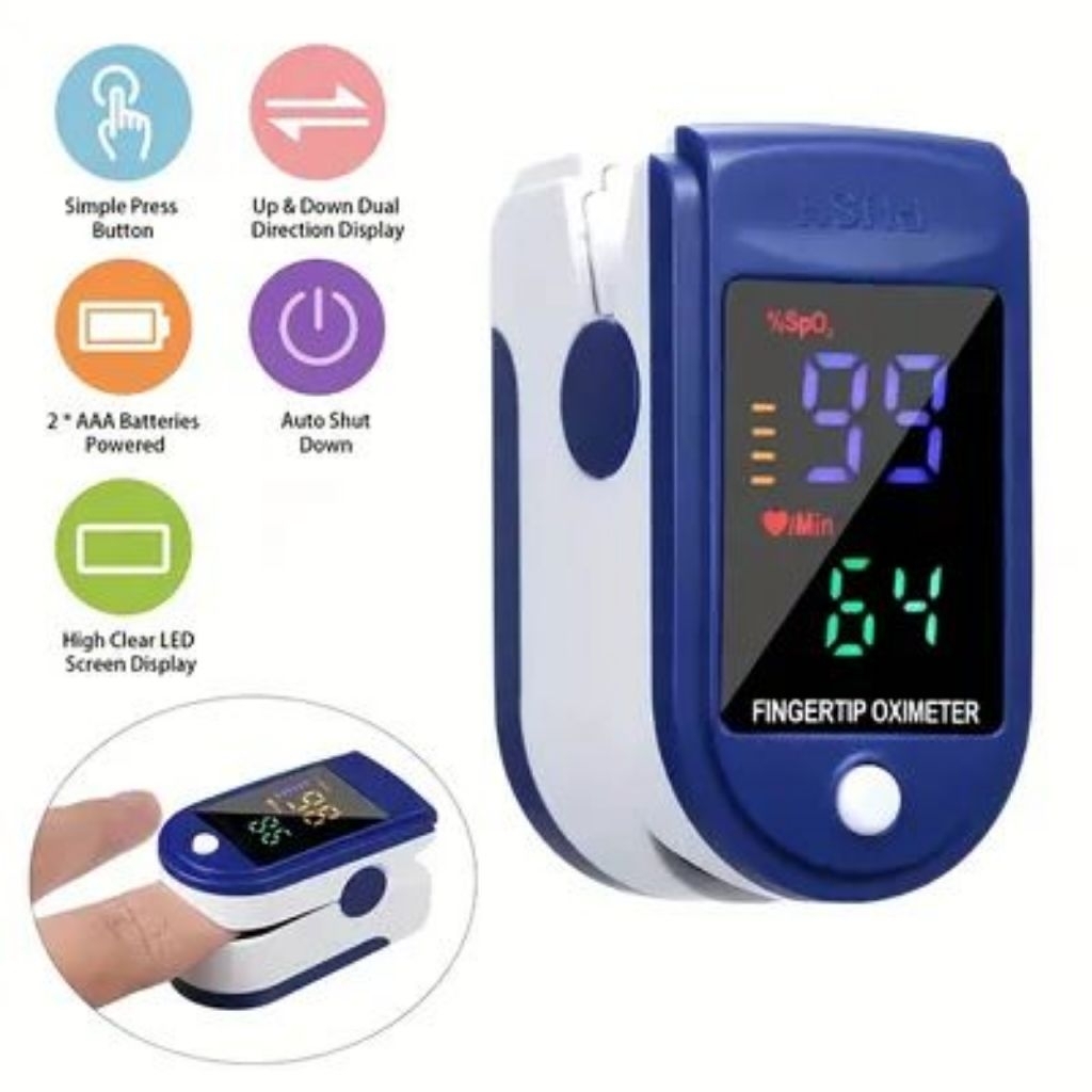 Alat Ukur Oksigen Dalam Darah Pulse Oximeter Pengukur Kadar Oksigen Dalam Tubuh Oksimeter Fingertip