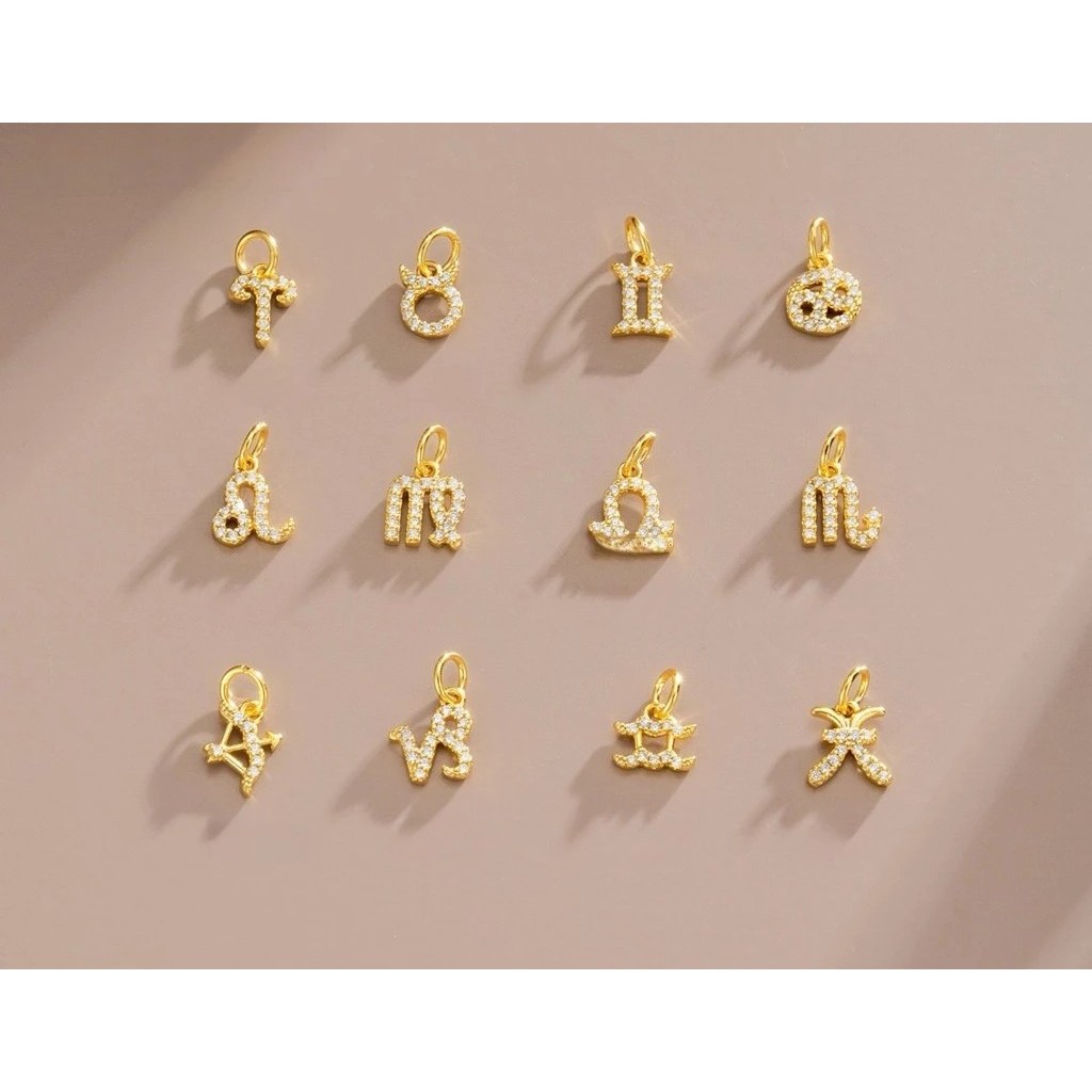Pendant 12 Zodiac Micro S925 with 18k gold plated liontin zodiak micro
