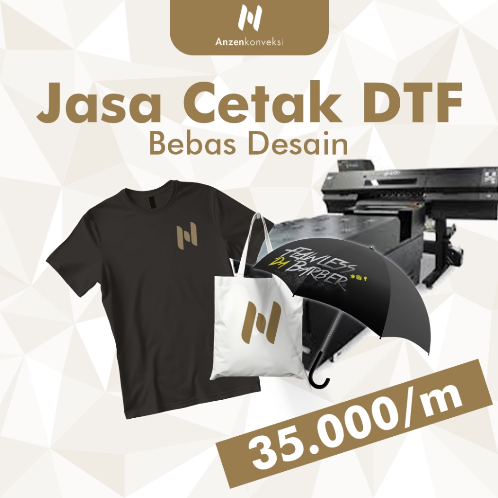 Cetak Sablon DTF Sablon kaos totebag payung cetak dtf meteran expree