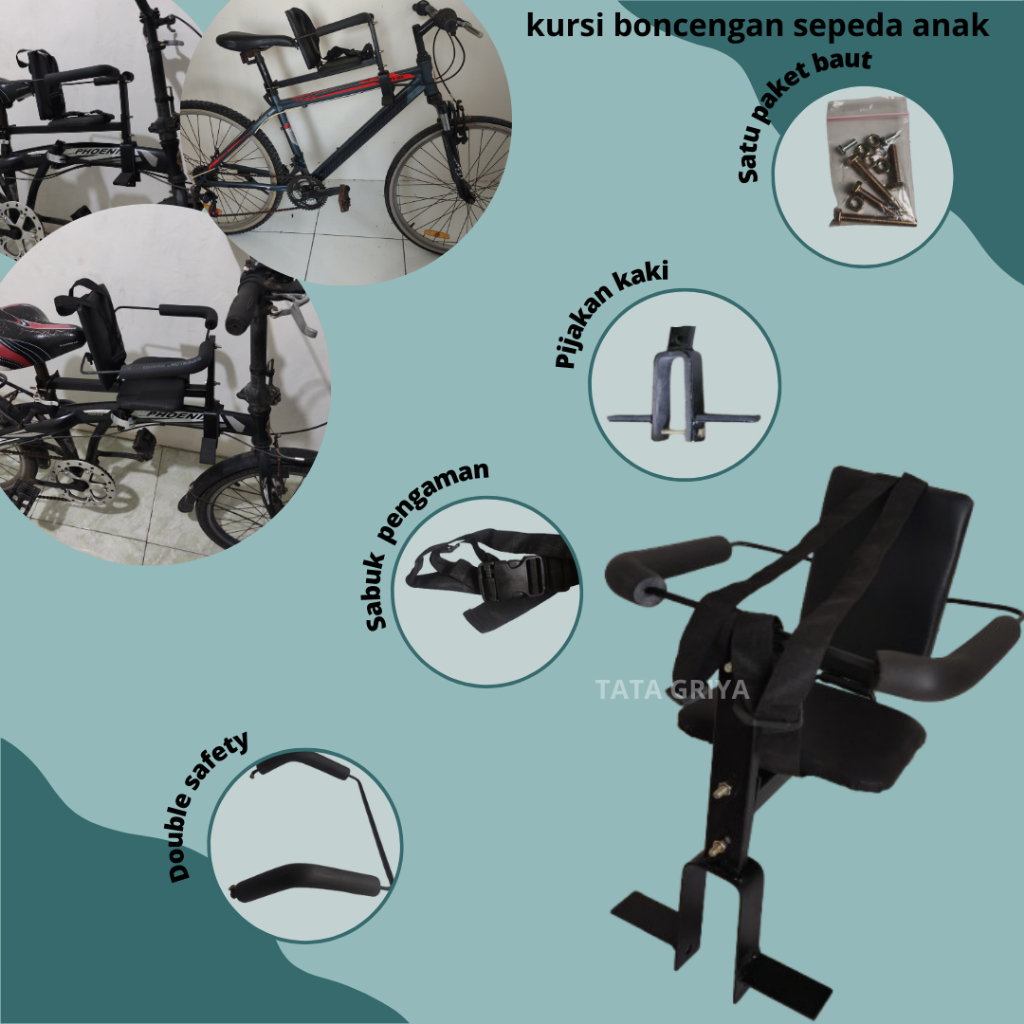 Kursi Boncengan anak Sepeda Lipat Mtb Phoenix Sayur Minions Ontel goncengan sepeda anak depan