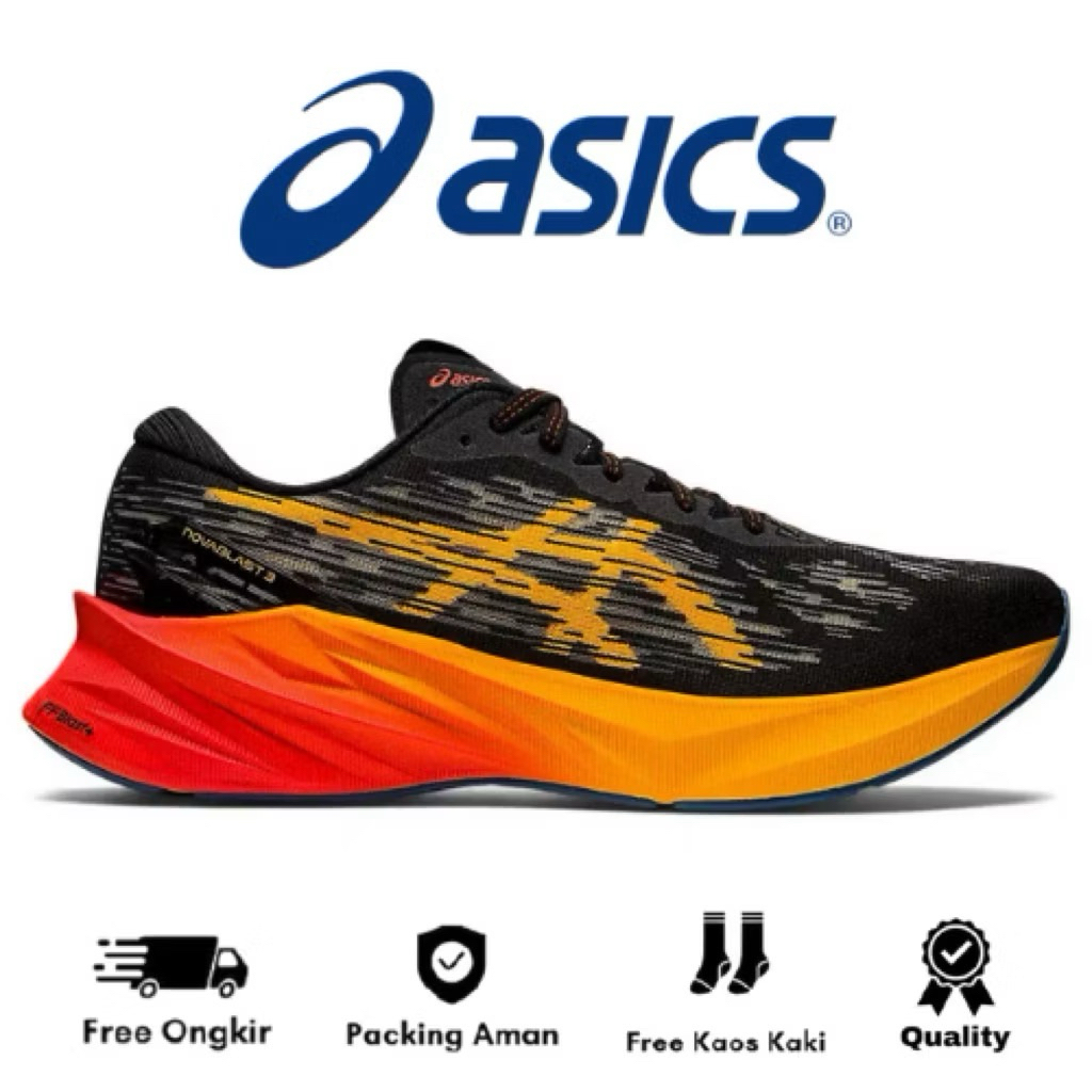 Asics Trail Run Shoes Novablast 3 Black Orange Shoes