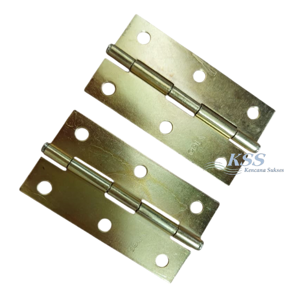 Engsel Tipis Plat Stainless Kuning 3 Inch Engsel Kupu Kecil Pintu Lemari Laci Kandang Anti Karat KSS